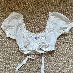 Princess polly crop top puff sleeve